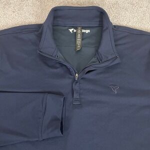 Birddogs 1/4 Zip Pullover Mens Extra Large Zip Pocket Navy Blue Performance